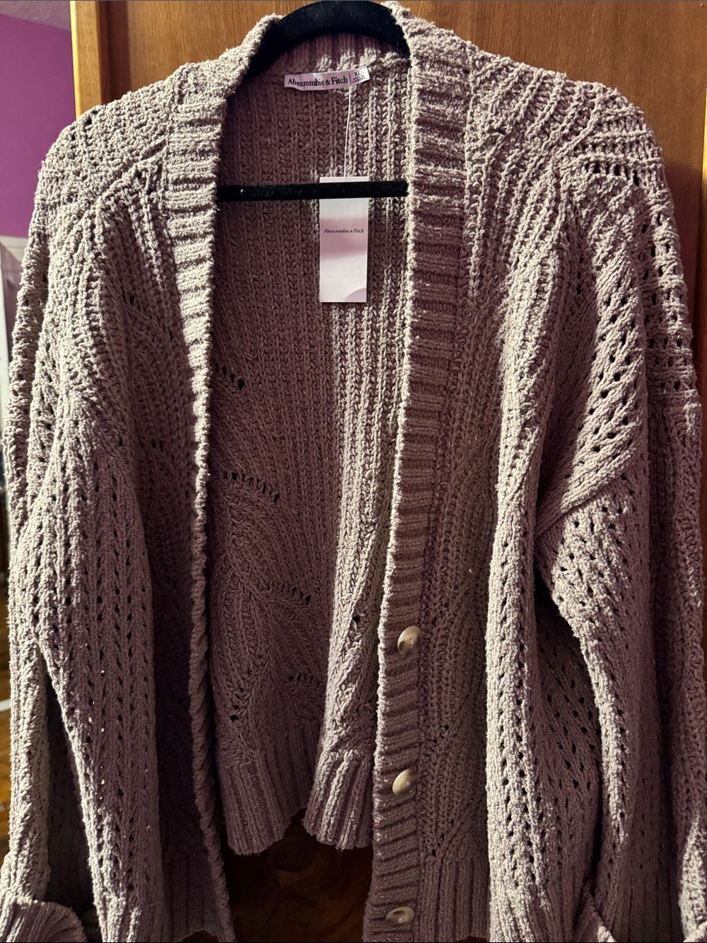 NWT Abercrombie cardigan brown